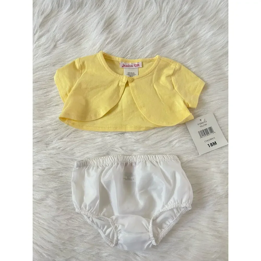 NWT Jessica Ann 3 PC Set Dress Sweater Bloomers Size 18 Month Wedding Spring